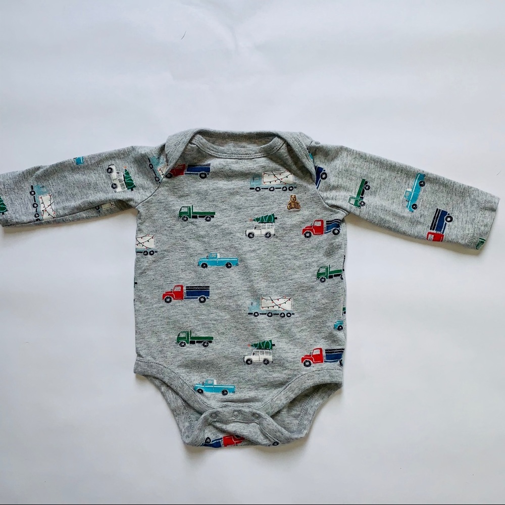 Long Sleeve Onesie, Holiday Print
